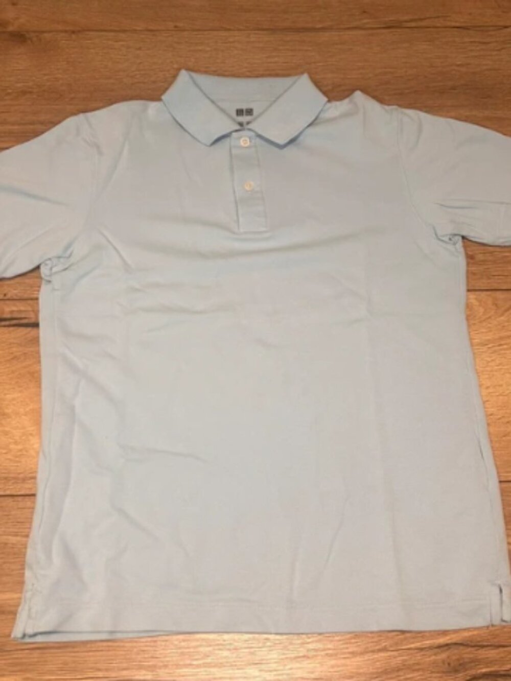 Men's Uniqlo light blue cotton polo shirt, stylish, size XS